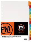 FM Indices A4 Jan-Dec Tab Colour Reinforced Card