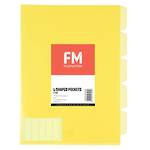 FM L Shaped Pocket 5 Tab Yellow