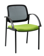 CS Venice Mesh Chair Black 4 Leg with Arms