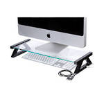 Esselte Monitor Stand Glass with 3xUSB 57cm Black Legs