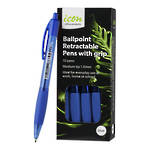 Icon Ballpoint Retractable Pen with Grip Medium Blue Box 10