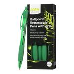 Icon Ballpoint Retractable Pen with Grip Medium Green Box 10