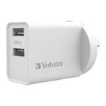 Verbatim Essentials USB Charger Dual Port 3.4A White