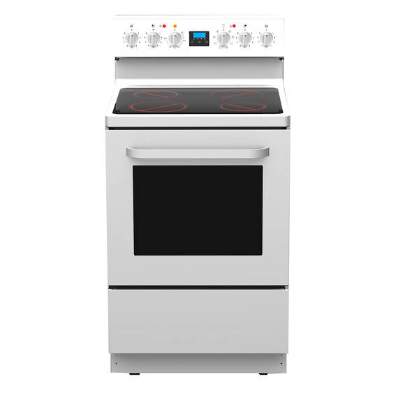 600mm Freestanding Stove, Ceramic Cooktop, 8 Function Electric Oven, White (DISCONTINUED)