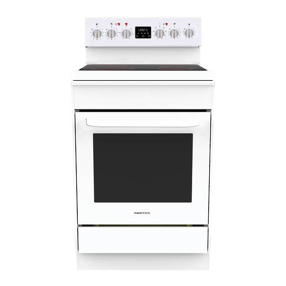600mm Freestanding Stove, Ceramic Cooktop, 8 Function Electric Oven, White