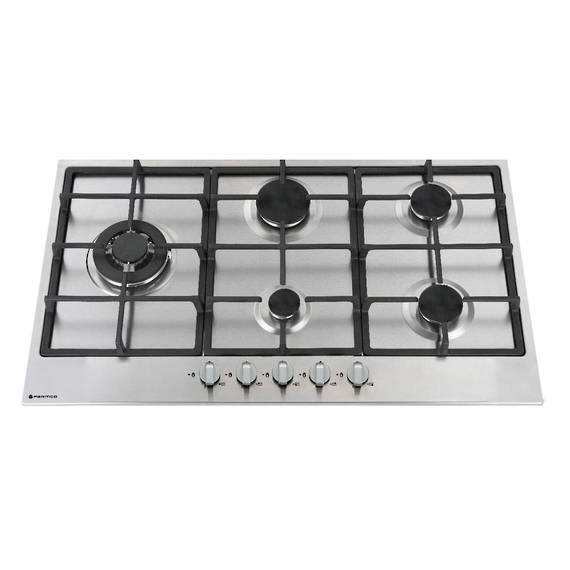 900mm Gas Hob, 4 Burner + Wok, Stainless Steel (DISCONTINUED)