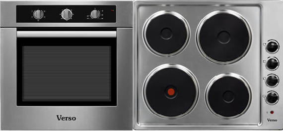 Verso 2 Pack 600mm Oven, 5 Function, Stainless Steel and 600mm Electric Cooktop (DISCONTINUED)