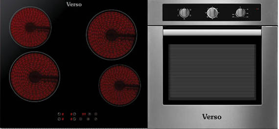 Verso 3 Pack 600mm Oven, 5 Function, Stainless Steel and 600mm Ceramic Cooktop (DISCONTINUED)