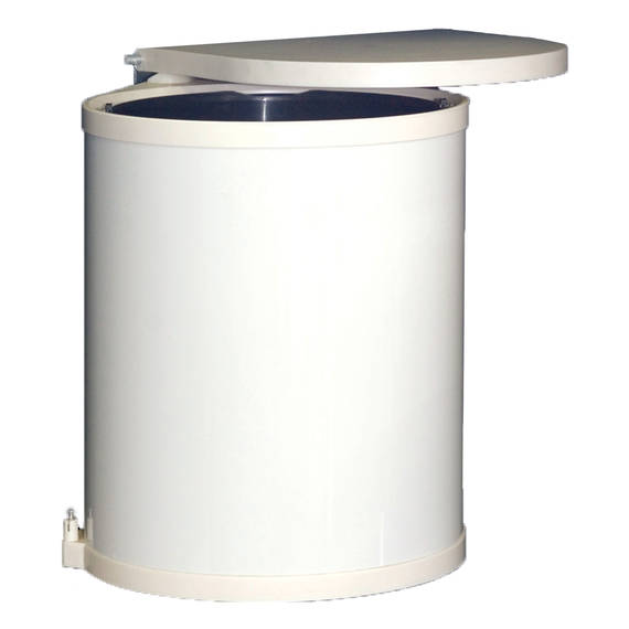 Round Hinged Bin, Door Mounted, White (DISCONTINUED)