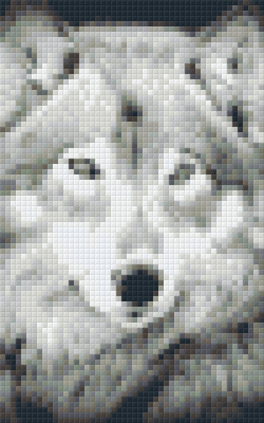 Wolf in Black & White Baseplates Two [2] Pixelhobby Mini-mosaic Art Kit