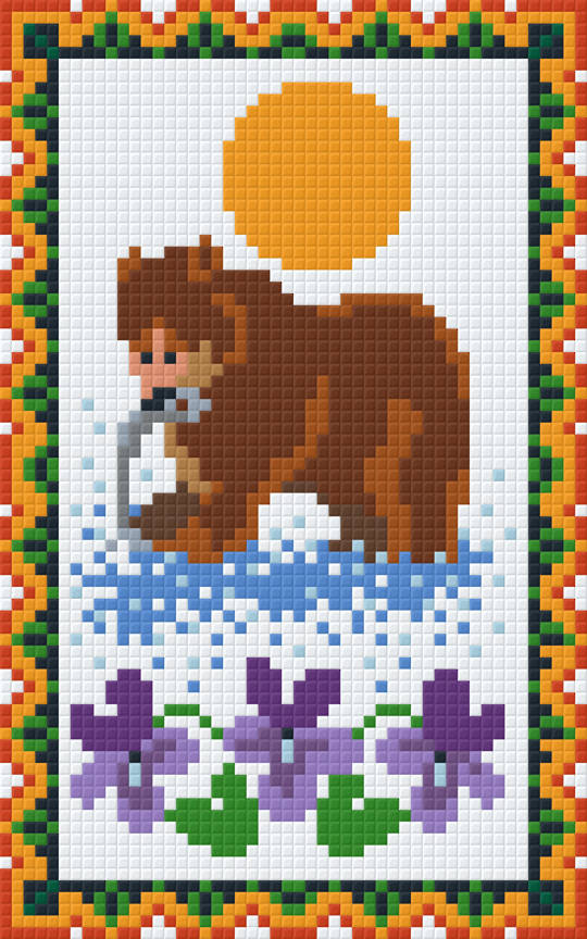 Native American Zodiac - Bear (22/8 - 21/9) Two [2] Baseplate PixelHobby Mini-mosaic Art Kit