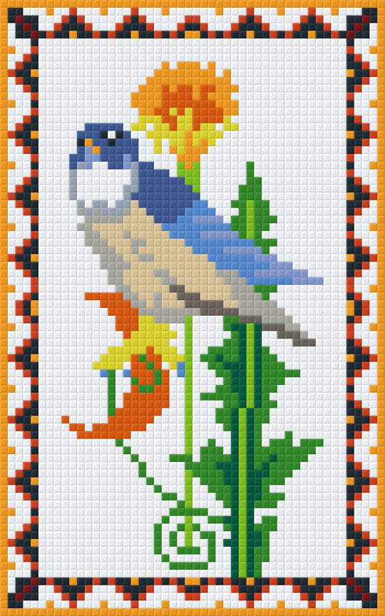 Native American Zodiac Falcoln [21 Mar - 19 Ap] Two [2] Baseplate Pixelhobby Mini-mosaic Art Kit