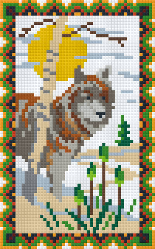Native American Zodiac Wolf [ 19 Feb -20 Mar] Two [2] Baseplate pixelhobby Mini Mosaic Art Kit