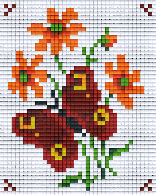 Red Butterfly One [1] Baseplate PixelHobby Mini-mosaic Art Kit