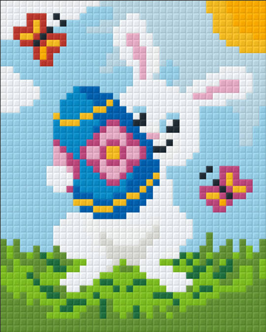 Easter Bunny and Egg One [1] Baseplate PixelHobby Mini-mosaic Art Kit