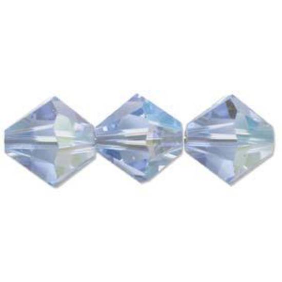 6mm Swarovski Crystal Bicone, Sapphire, light AB