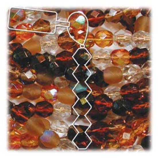 NEW! Czech Glass Facet Mix: 6mm, 1 strand (25 beads) - Wheatberry