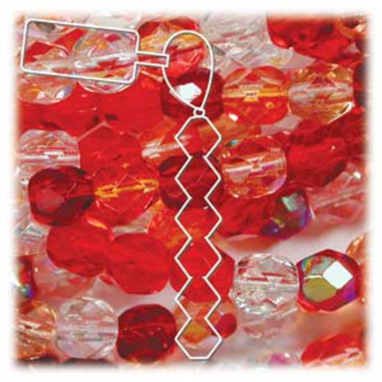 NEW! Czech Glass Facet Mix: 8mm, 1 strand (19 beads) - Strawberry Fields