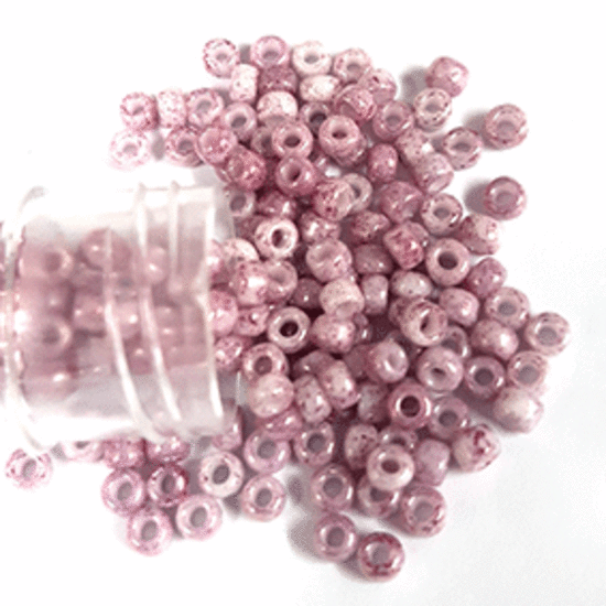 Toho size 8 round: 1200 - Pink, speckled