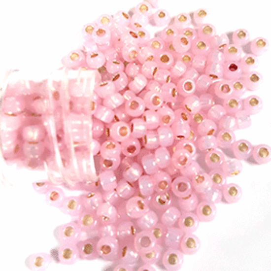 Toho size 8 round: 555A - Pale Pink Satin