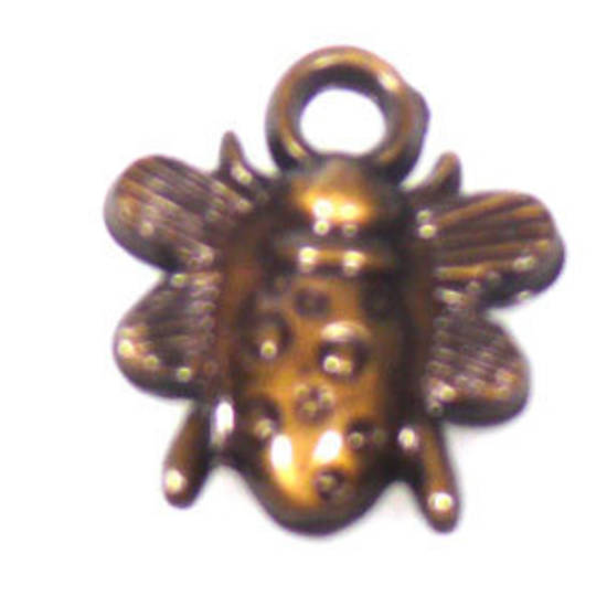 Acrylic Charm: Bug - antique brass