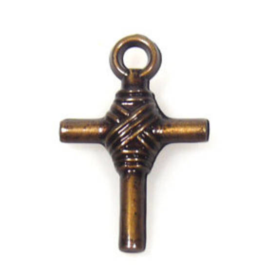 Acrylic Charm: Cross - antique brass