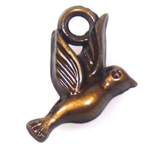 Acrylic Charm: Dove - antique brass