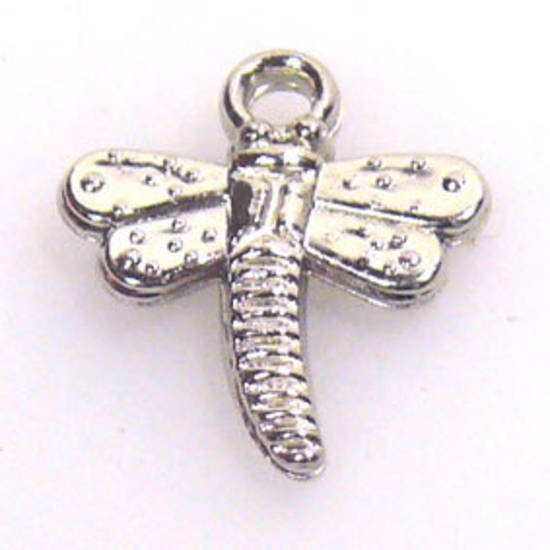 Acrylic Charm: Dragonfly - silver