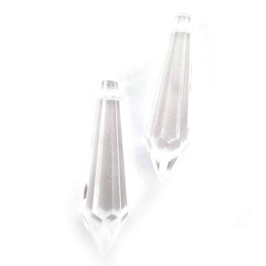 SECONDS (light scratching): Small Clear Acrylic Chandelier Piece, faceted drop 34x10mm