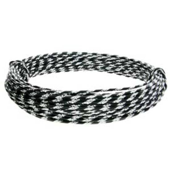 Aluminum Diamond Cut Craft Wire: 12 gauge - Black/Silver (dead soft)