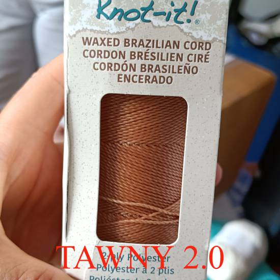 0.8mm Knot-It Brazilian Waxed Polyester Cord: Tawny 2.0