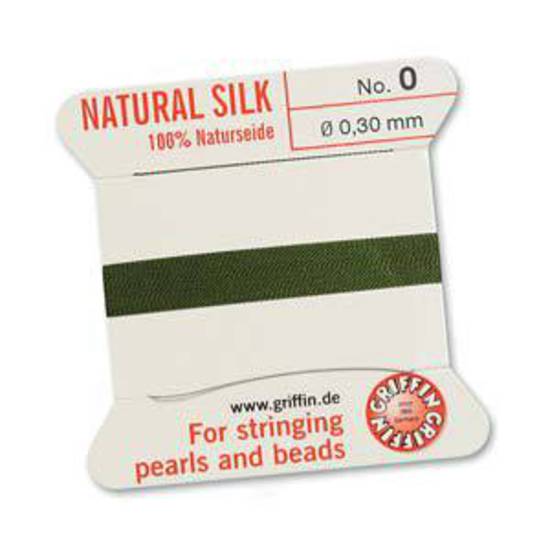 Griffin Silk Cord - Olive - Size 0 (0.3mm)