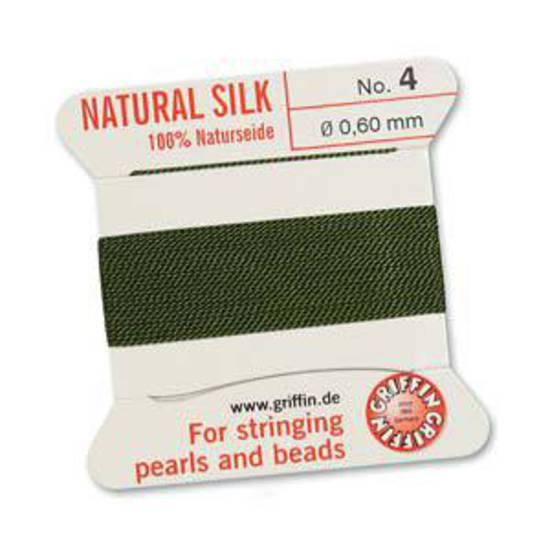 NEW! Griffin Silk Cord - Olive  - Size 4 (0.6mm)