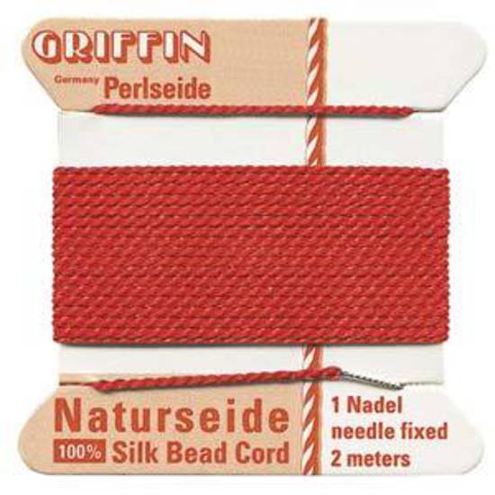 Griffin Silk Cord - Red - Size 2 (0.45mm)