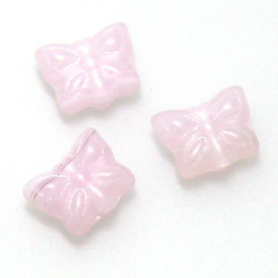 Small Butterfly Bead, Pink opaque