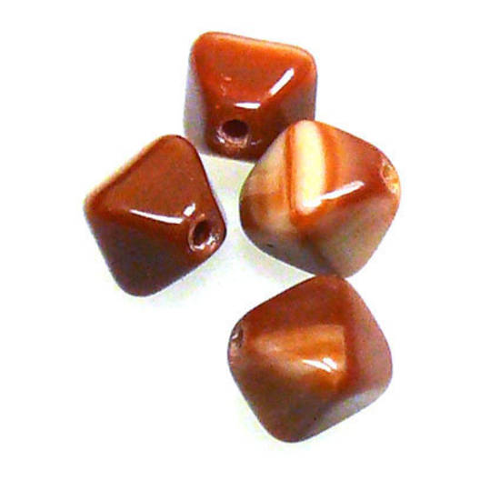 Glass Bicone, 6mm - Brown/Tan opaque