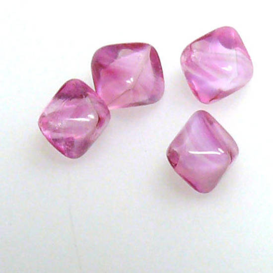 Glass Bicone, 6mm - Two Tone Pink Opaque