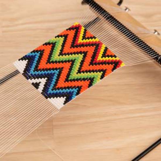BeadSmith Extra Wide Metal Beading Loom with beads (36.5cm x 15cm x 21.5cm)