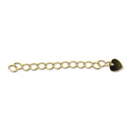 NEW! Extender Chain, 5cm: Gold with flat heart dangle