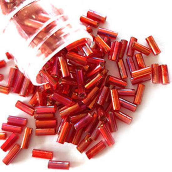 Chinese Bugle, 5mm: Red Shimmer, silver lined