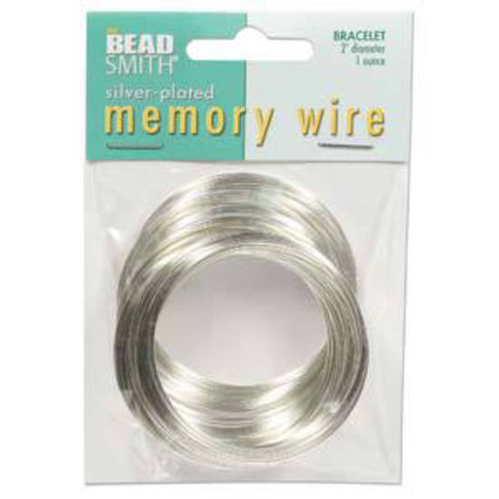 Memory Wire, Medium (2") Bracelet - bright silver: 1 ounce pack