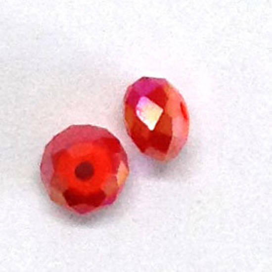 Chinese Crystal, 6mm rhondelle - Light Siam Opaque AB