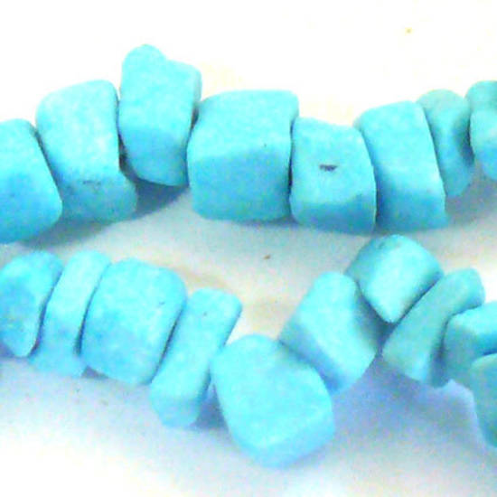 Wee Blue Howlite Chips: 42cm strand (square-ish)