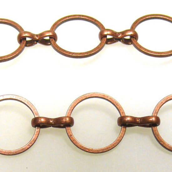 Large Round Chain, figure 8 links, Copper