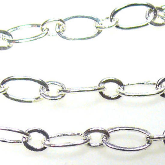 NICKLE FREE CHAIN: Fine Oval Chain 6mm/3mm links, Bright Silver