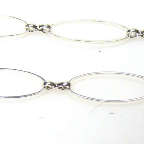 Large Oval Chain, figure 8 link, Bright Silver