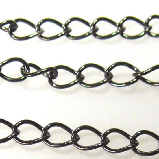 Thin Medium Curbed Chain: Gunmetal (5mm) - last lengths