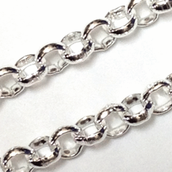PARTLY TARNISHED CHAIN: Large Belcher, 6mm round links - Bright Silver