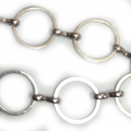 NICKEL FREE CHAIN: 12mm rounds with 8mm figure 8 link, Antique Silver