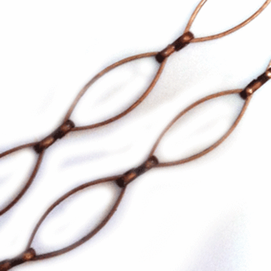 CHAIN: 20mm Pointed Ovals with 8mm figure 8 link, Antique Copper